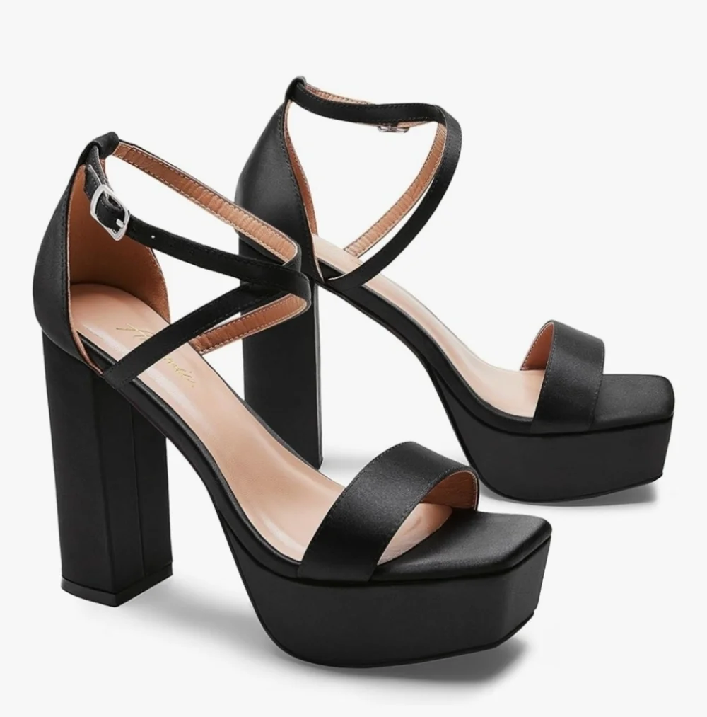 Elegant Black Platform Heels New